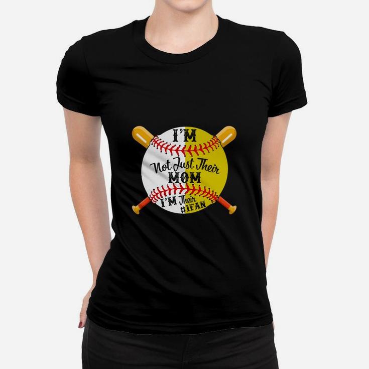 Womens I'm Their Number 1 Fan Softball Baseball Mom T-Shirt