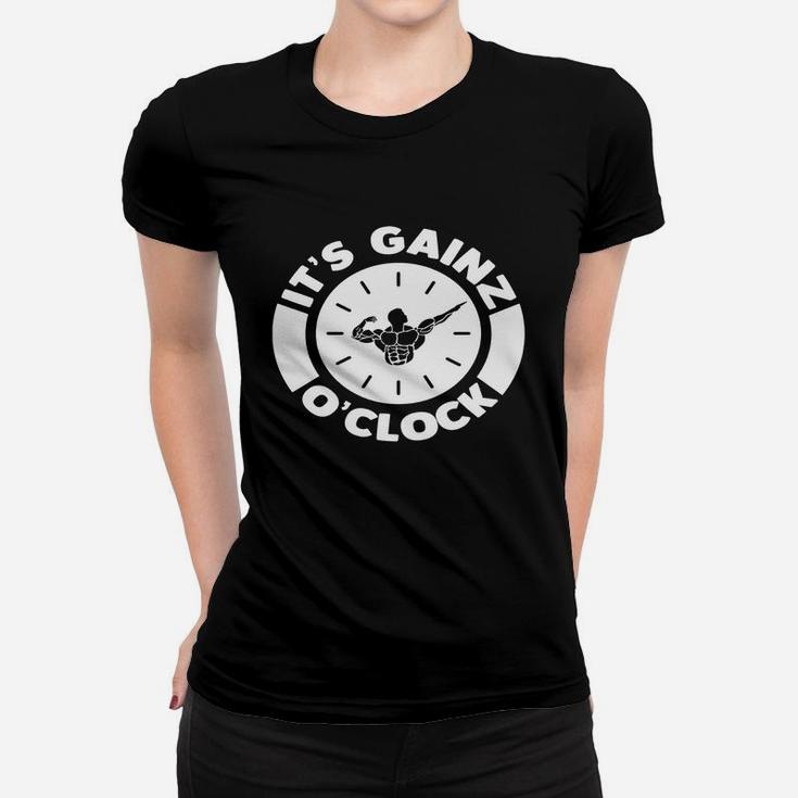It's Gainz O'clock Gym Workout Time Fitness Ladies Tee