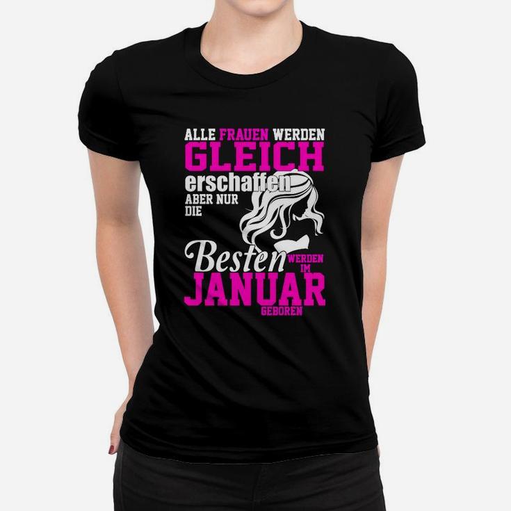 Januar Geburtstags Frauen Tshirt für Frauen, Einhorn Beste im Januar