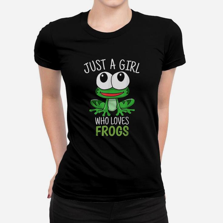 Just A Girl Who Loves Frog Cute Frog Girl Gift Ladies Tee