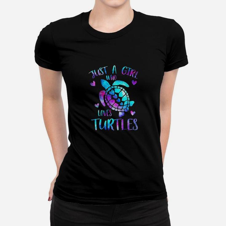 Just A Girl Who Loves Turtles Galaxy Space Ladies Tee