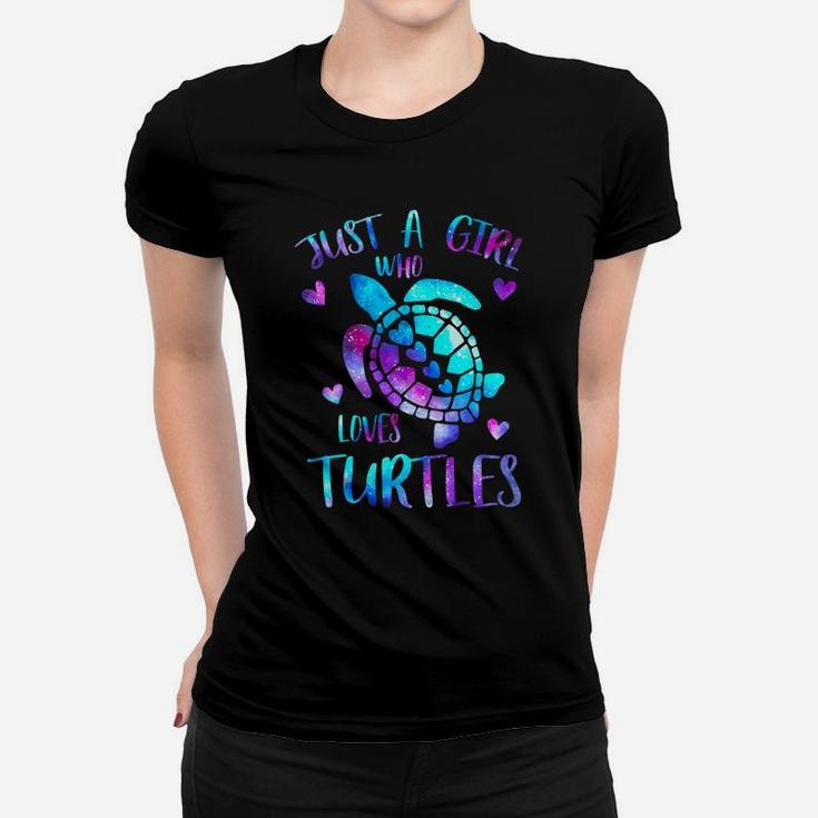 Just A Girl Who Loves Turtles Galaxy Space Sea Turtle Gift Women T-shirt