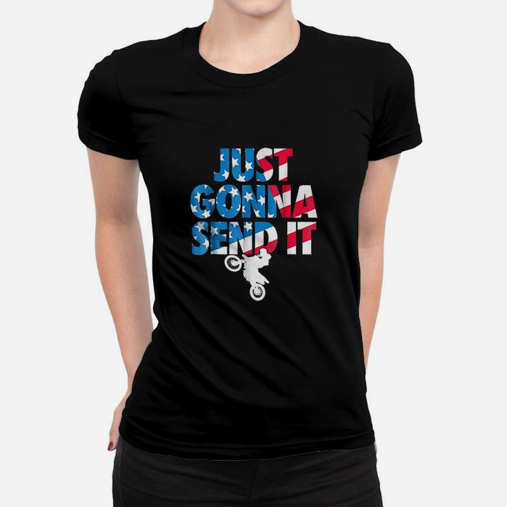 Just Gonna Send It American Flag Motocross Women T-shirt