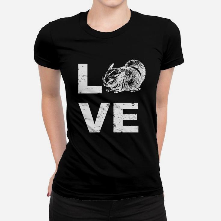 Katzenmotiv Herren Frauen Tshirt mit 'Love' Schriftzug, Schwarz