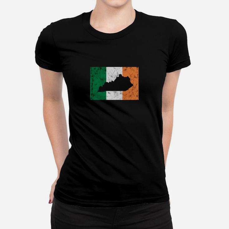 Kentucky Irish Flag - Funny St Patricks Day T Shirts Ladies Tee
