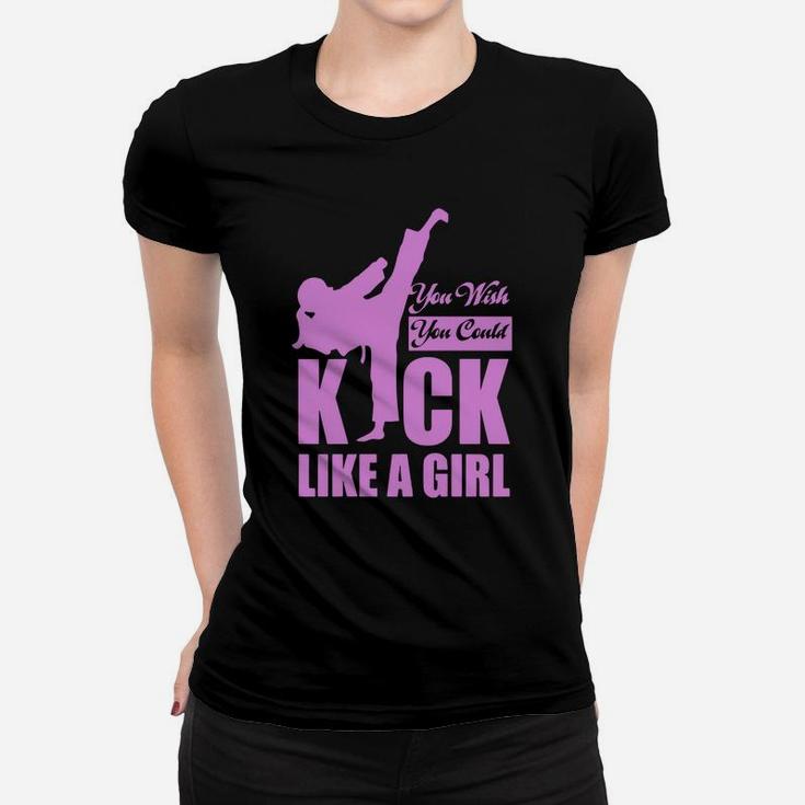 Kick Like A Girl T-shirt Karate Taekwondo Women T-shirt