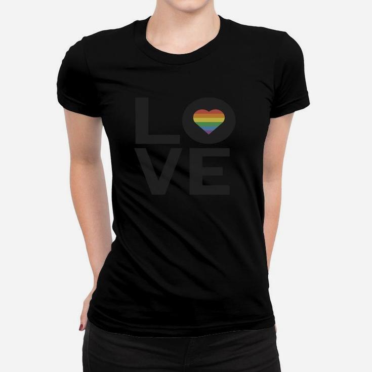 Lgbt Rainbow Love T-shirt Gay Lesbian Inspired Rainbow Heart Lgbt Pride Lgbt Women T-shirt