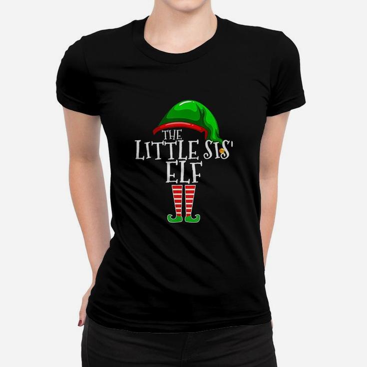 Little Sister Sis Elf Group Matching Family Christmas Gift Ladies Tee