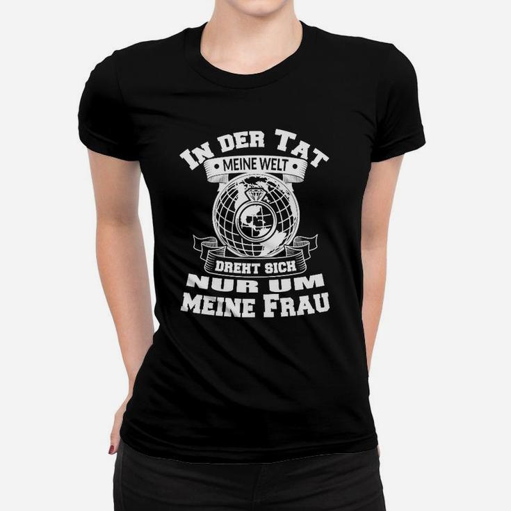 Lustiges Herren Frauen Tshirt Meine Welt Dreht Sich Um Meine Frau, Romantische Tee