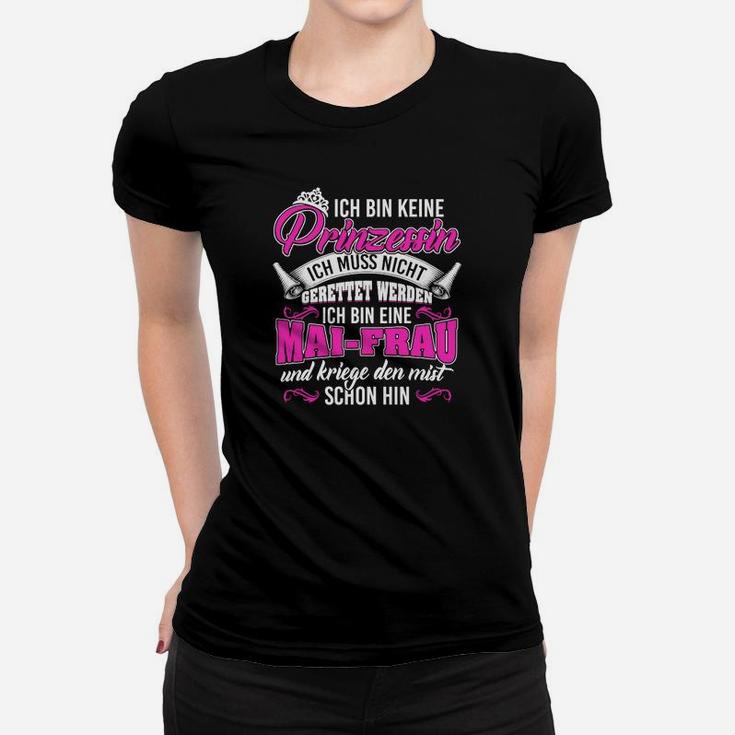 Macherin Frau Frauen Tshirt in Pink und Weiß, Selbstbewusstes Damen-Design