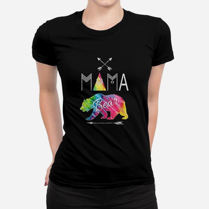 Mama Bear Tie Dye Matching Family Vacation And Camping Cool Ladies Tee