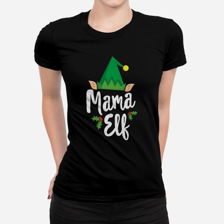 Mama Elf Christmas Matching Family Festive Gift Ladies Tee