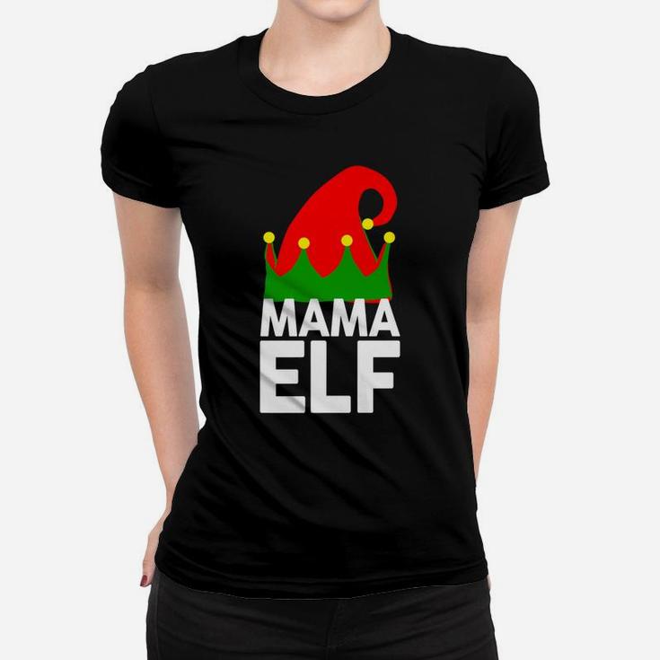 Mama Elf Funny Christmas Santa Christmas Ladies Tee