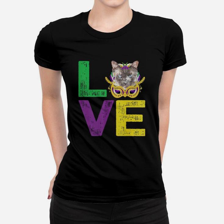 Mardi Gras Fat Tuesday Costume Love Balinese Funny Gift For Cat Lovers Ladies Tee