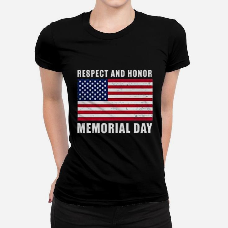 Memorial Day Gift Respect And Honor Memorial Day Ladies Tee