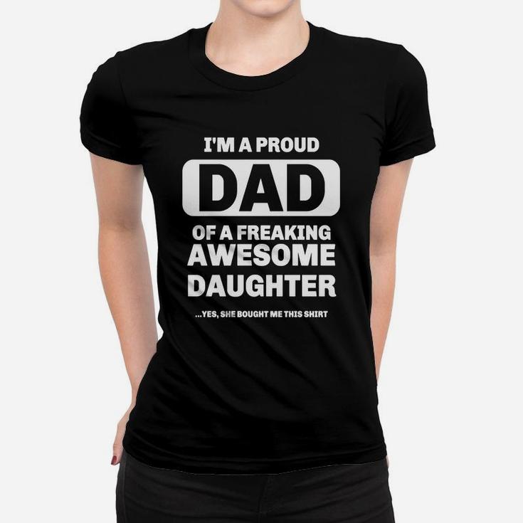 Mens Cool Gift From A Awesome Daughter To Proud Dad Funny T Shirt Ladies Tee