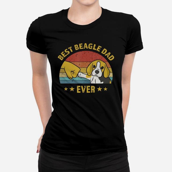 Mens Cute Best Beagle Dad Ever Retro Vintage Gift Puppy Lover T-shirt Ladies Tee