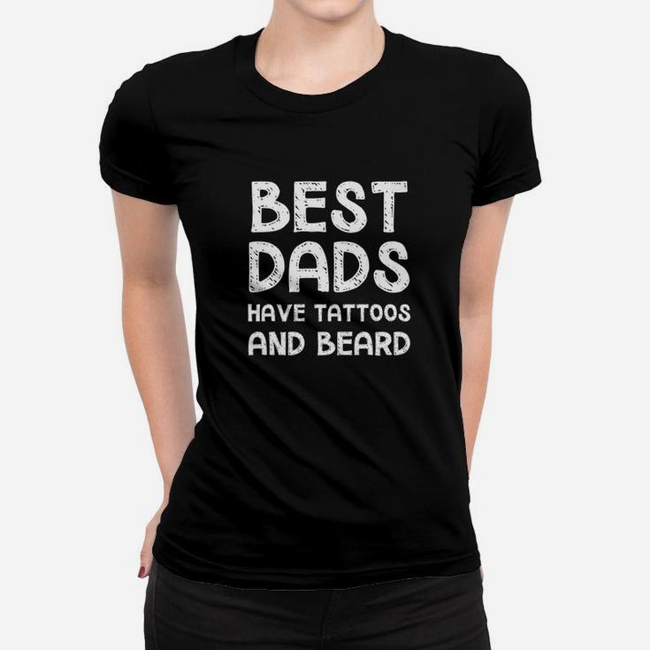 Mens Fathers Day Gifts For Him Funny Dad With Tattoos And Beard Premium Ladies Tee