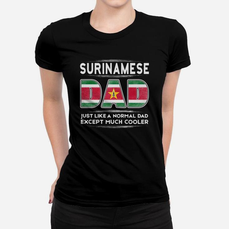 Mens Suriname Dad Is Cooler Promoted To Daddy Ladies Tee