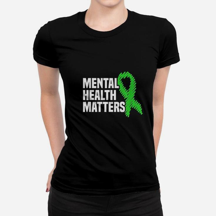 Mental Health Matters Green Ribbon Mental Health Ladies Tee