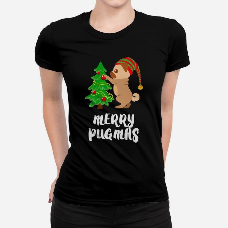 Merry Pugmas Pug Pet Dog Lovers Funny Christmas Ladies Tee
