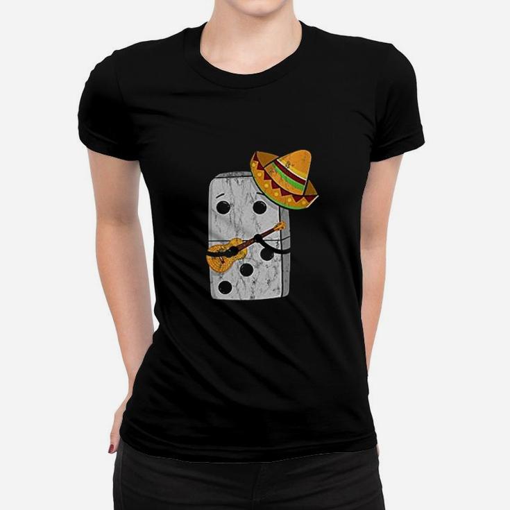 Mexican Train Dominoes Funny With Guitar And Sombrero Women T-shirt