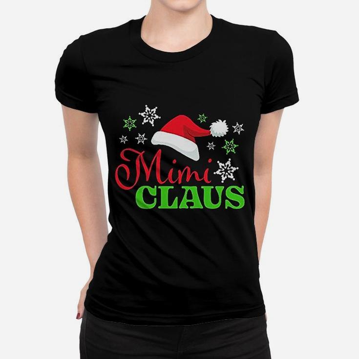 Mimi Claus With Christmas Santa Hat Ladies Tee