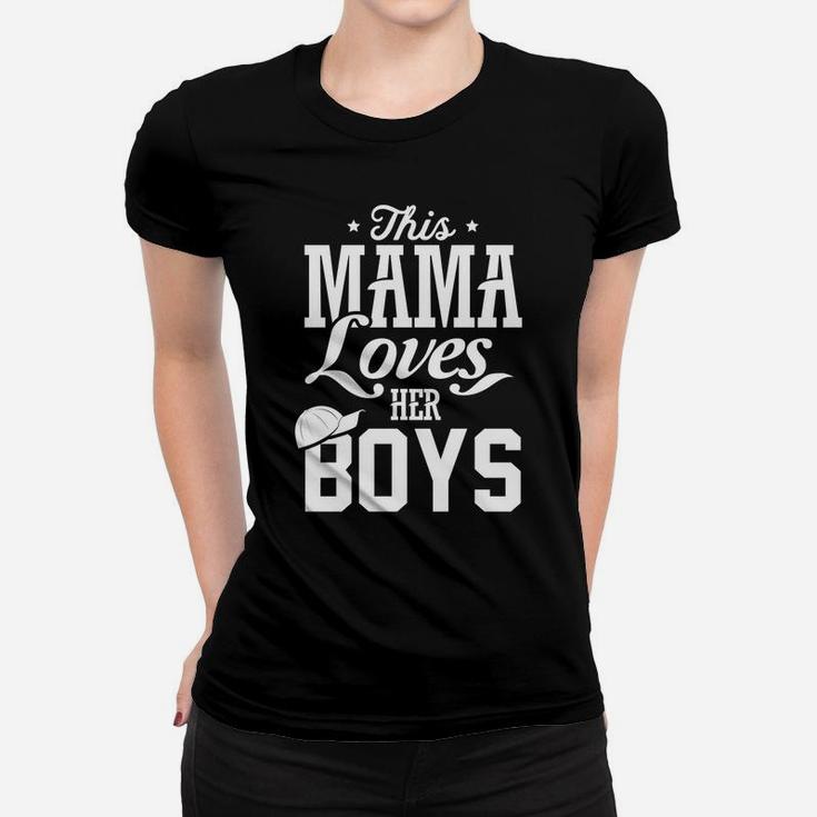 Mom Mama Love Mother Day Gift This Mama Loves Her Boy Ladies Tee
