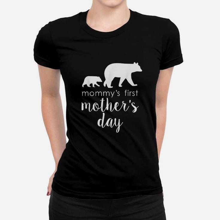Mommys First Mothers Day Bear Mothers Gift Mama Ladies Tee