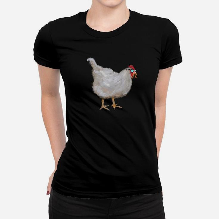 Mother Clucking Chicken In Disguise With Mustache Ladies Tee