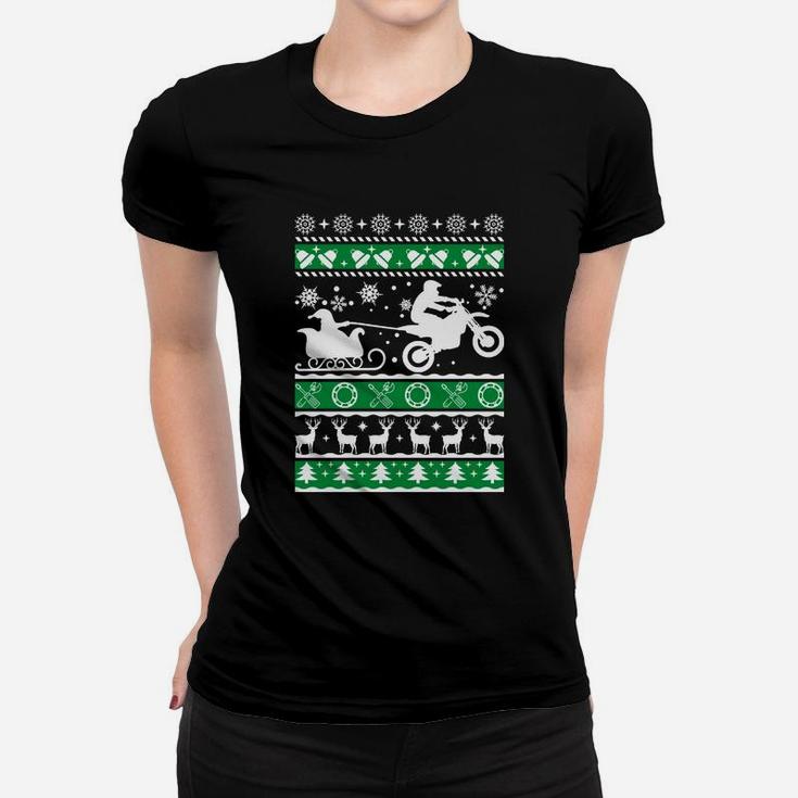 Motocross Rodeln Weihnachtsschlitten Frauen T-Shirt