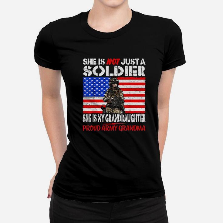 My Granddaughter Is A Soldier Military Proud Army Grandma Ladies Tee
