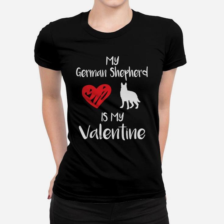 My Shepherd Is My Valentine Valentines Day Dog Gift Ladies Tee