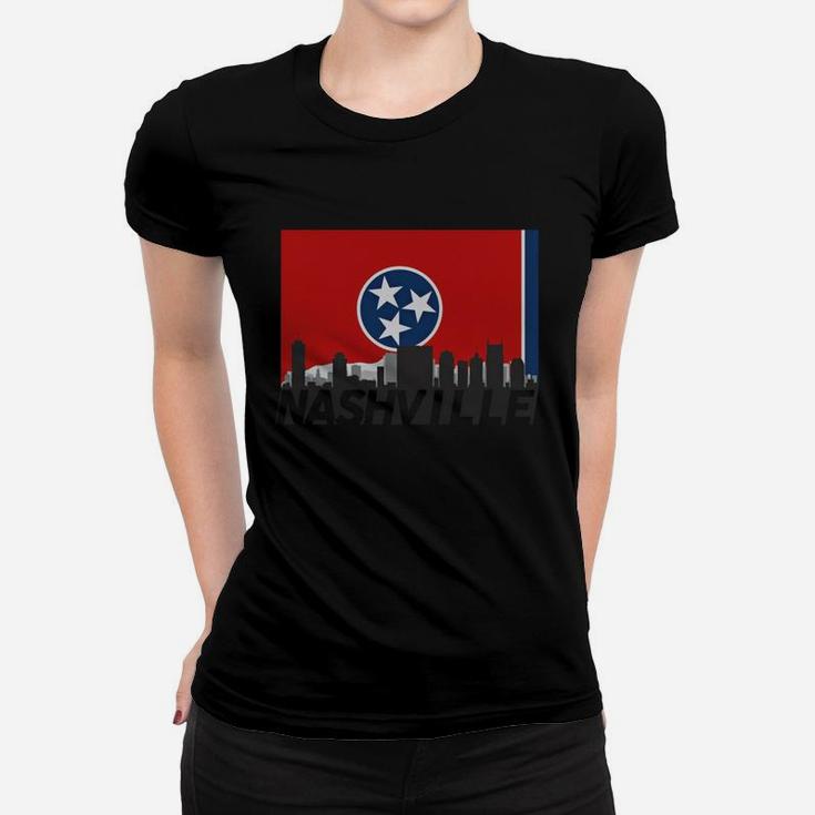 Nashville Tennessee Skyline Flag Ladies Tee