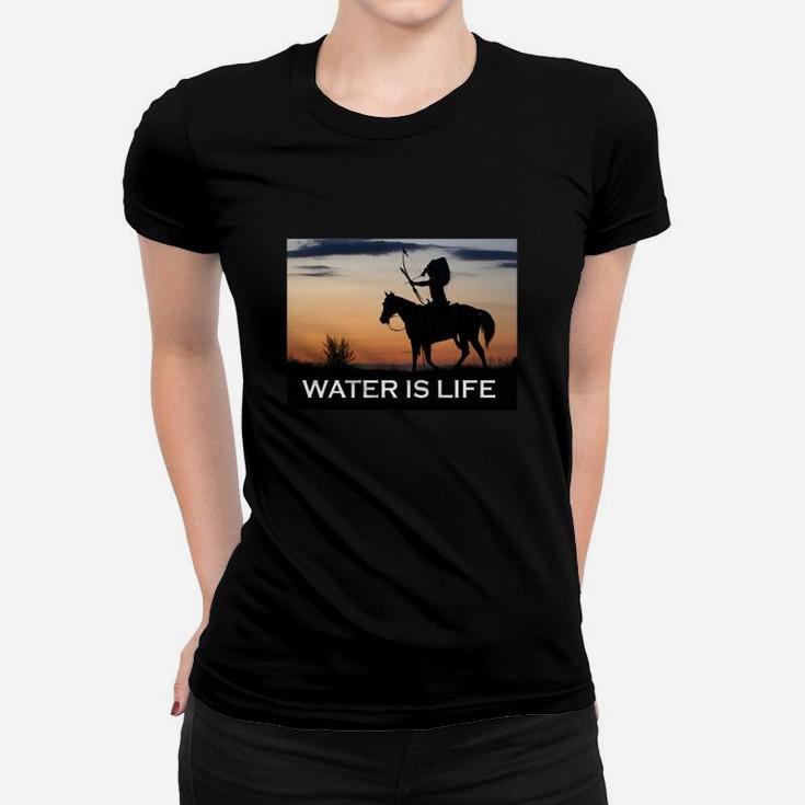 Native American Warrior Shirt Water Is Life Horse T-shirt Ladies Tee