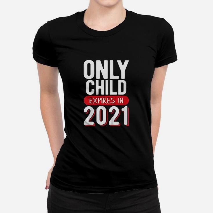 Only Child Expires 2021 Promoted To Brother Big Sister Ladies Tee
