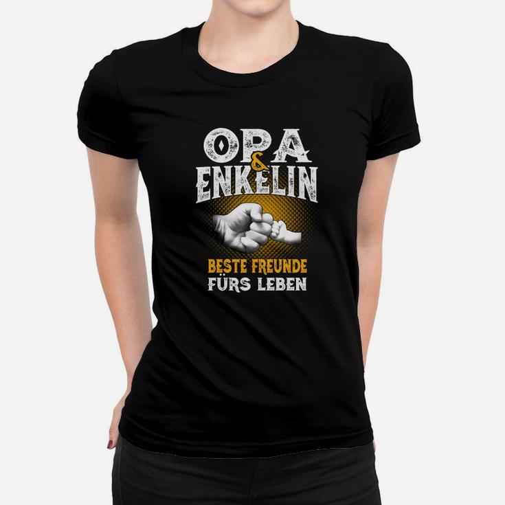 Opa und Enkelin Beste Freunde fürs Leben Schwarzes Frauen Tshirt, Familien-Design