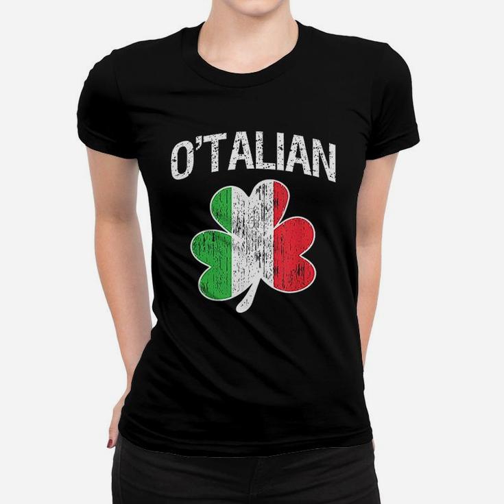 O'talian Italian Shamrock Flag Italy Pride Irish Women T-shirt