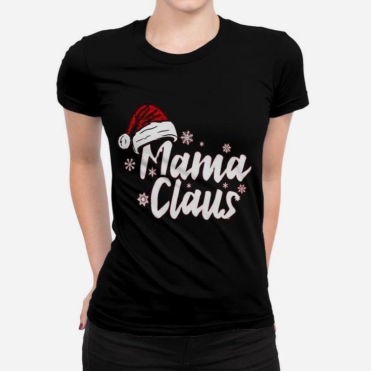 Papa Claus And Mama Claus Santa Hat Christmas Ladies Tee