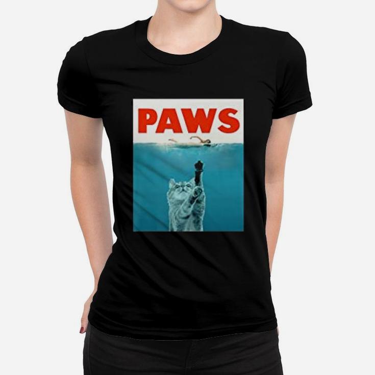 Paws Kitten Meow Parody Funny Cat Lover Gifts Ladies Tee