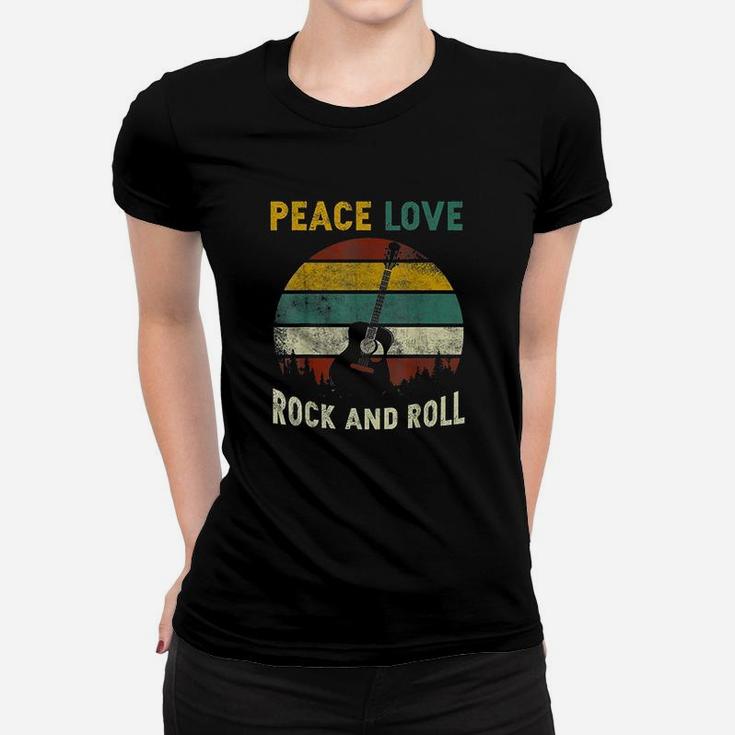 Peace Love Rock And Roll Guitar Retro Vintage T-Shirt Peace Love Rock And Roll Guitar Retro Vintage T-Shirt