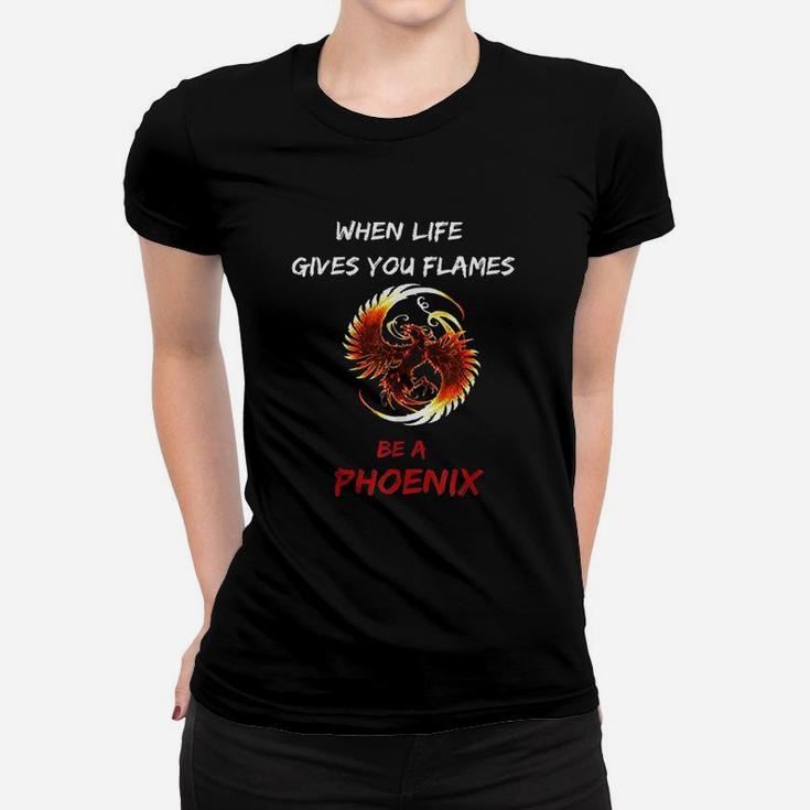 Phoenix Flames Fire Bird Mythical Rebirth Lover Gift Ladies Tee