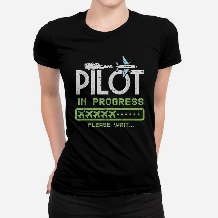 Pilot In Progress Future Pilot Toy Airplane Lovers Ladies Tee