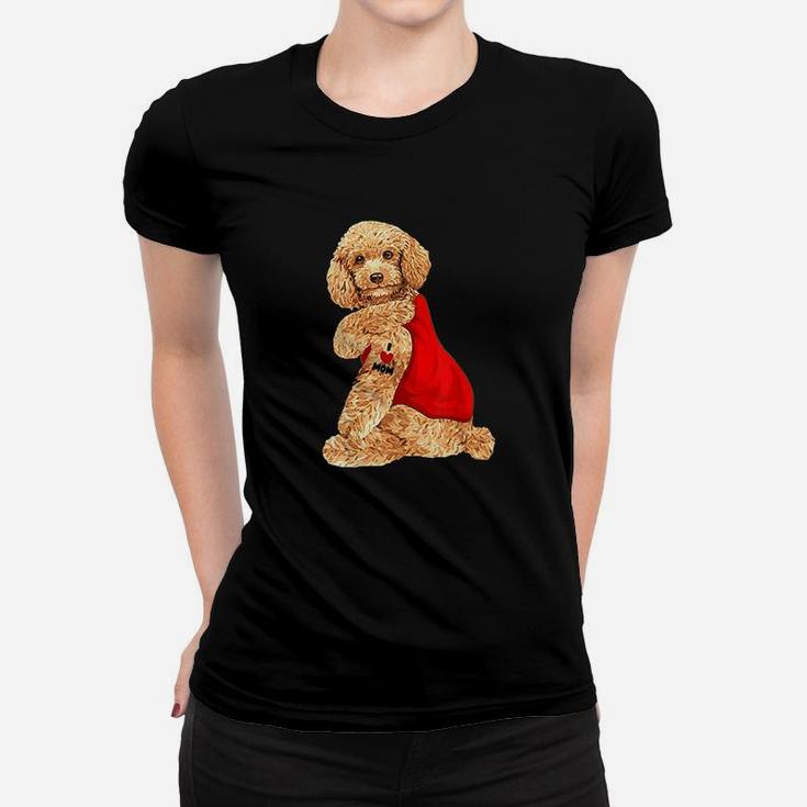 Funny Poodle Dog I Love Mom Tattoo Poodle Lover Gift T-Shirt