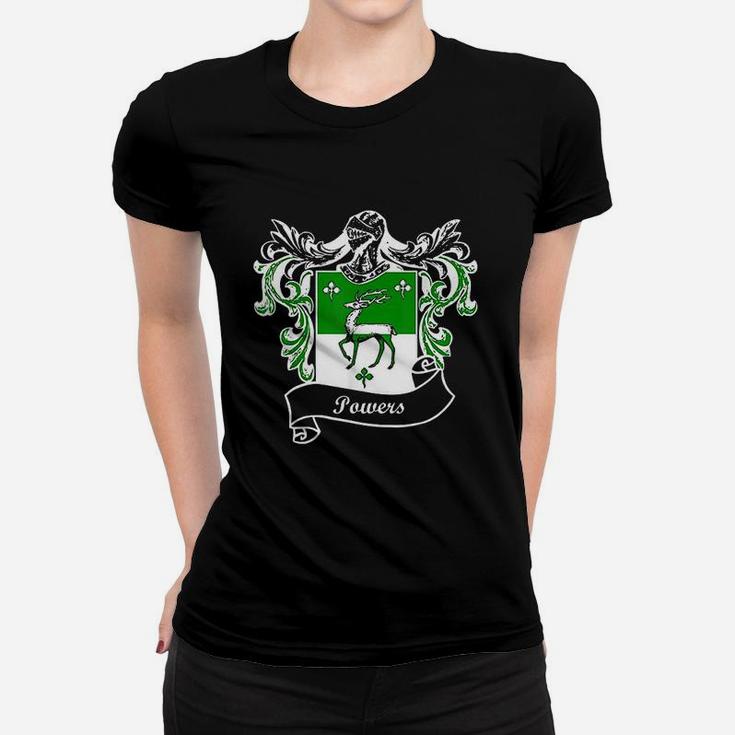 Powers Coat Of Arms Surname Last Name Family Crest Ladies Tee