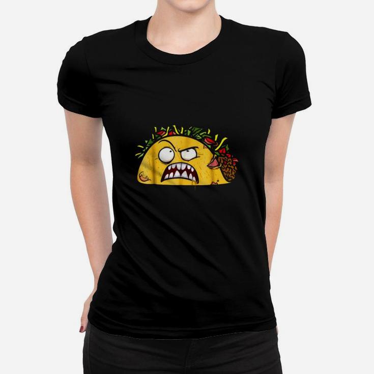 Premium Funny Tacos Zombie Face Scary Halloween Costumes Shirt Ladies Tee