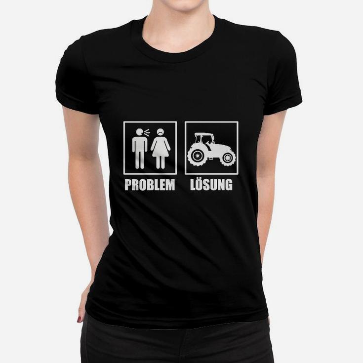 Problem Lösung Traktor Frau Frauen T-Shirt