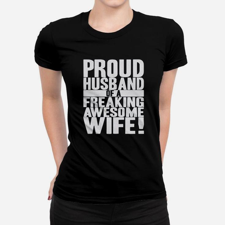 Proud Husband Of A Freaking Awesome Wife Funny Valentines Day Ladies Tee