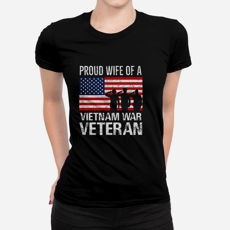 Proud Wife Vietnam War Veteran Husband Wives Matching Design Ladies Tee