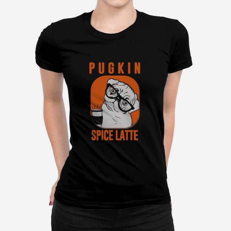Pug Pugkin Spice Latte Funny Halloween T-shirt Black Women B075v8g9lv 1 Ladies Tee